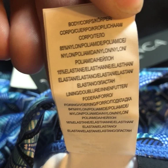 La Blanca Realist Bikini Top Cross Back Blue NWT - Picture 10 of 11